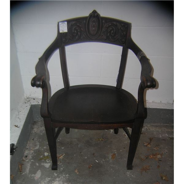Antique carved arm chair condition as found