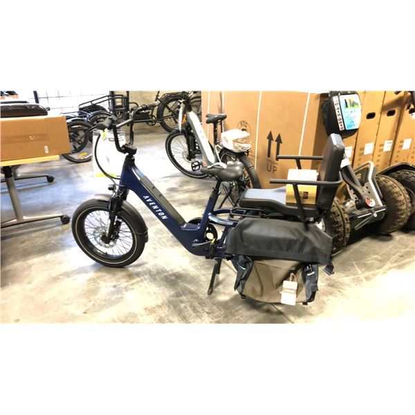 BLUE AVENTON ABOUND SR FRONT SUSPENSION 8 SPEED ELECTRIC BIKE