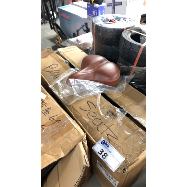 BOX OF ASSORTED BIKE SEATS
