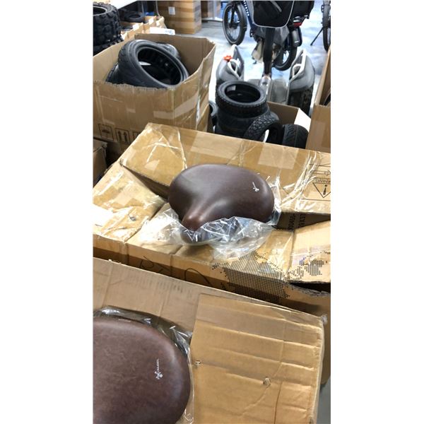 BOX OF ASSORTED BIKE SEATS