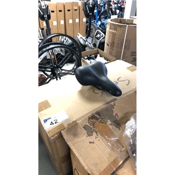 BOX OF ASSORTED BIKE SEATS