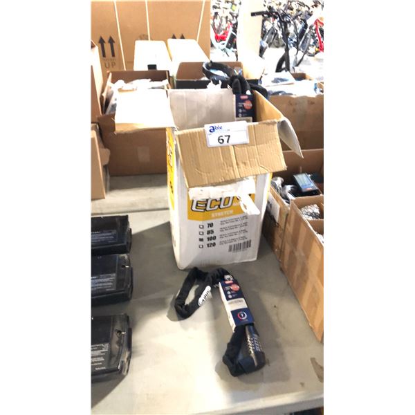 BOX OF ABUS COMBO CHAIN LOCKS