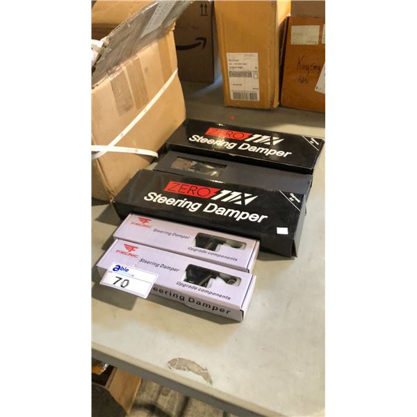 LOT OF ASSORTED STEERING DAMPERS AND COMPONENTS