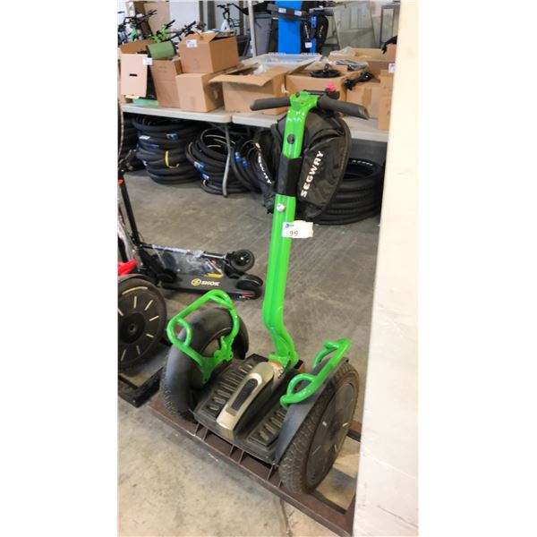 GREEN SEGWAY TWO-WHEELED SELF-BALANCING FORMER RENTAL PERSONAL TRANSPORT UNIT