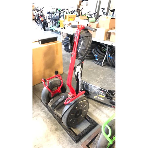 RED SEGWAY TWO-WHEELED SELF-BALANCING FORMER RENTAL PERSONAL TRANSPORT UNIT
