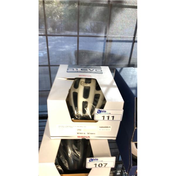 MATTE WHITE SENA SMART R1 EVO CYCLING HELMET W/ BLUETOOTH SIZE SMALL