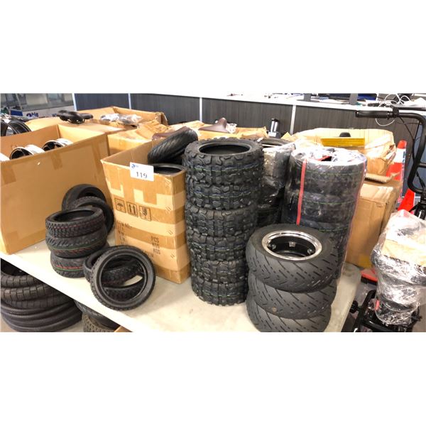 LOT OF ASSORTED SCOOTER TIRES