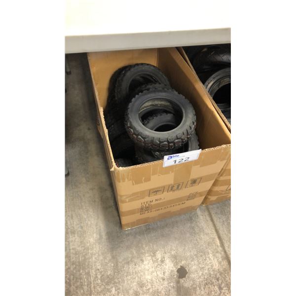 BOX OF ASSORTED SCOOTER TIRES INCL 10 X 3