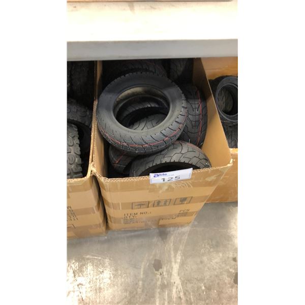 BOX OF ASSORTED SCOOTER TIRES INCL 80/65-6