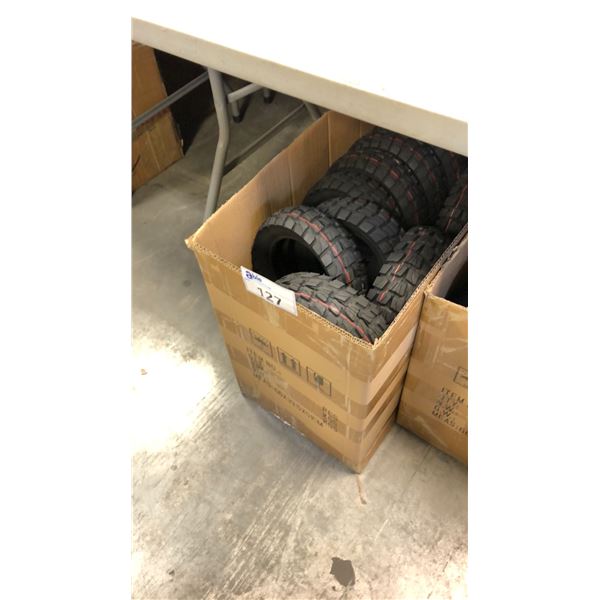 BOX OF ASSORTED SCOOTER TIRES INCL 255X80