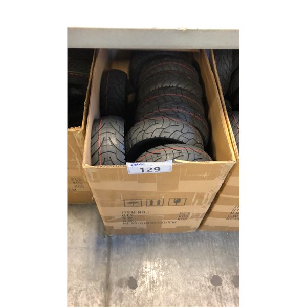 BOX OF ASSORTED SCOOTER TIRES INCL 80X65-6