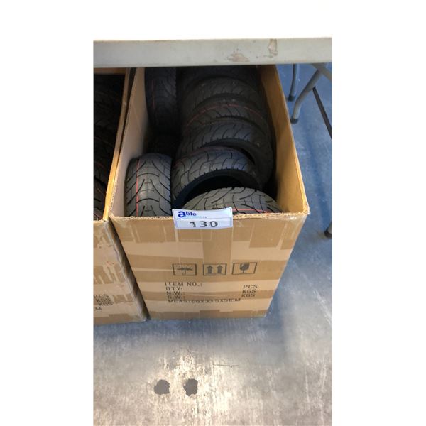 BOX OF ASSORTED SCOOTER TIRES INCL 80X65-6