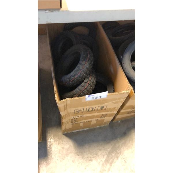 BOX OF ASSORTED SCOOTER TIRES INCL 10 X 3
