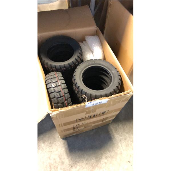 BOX OF ASSORTED SCOOTER TIRES INCL 255X80