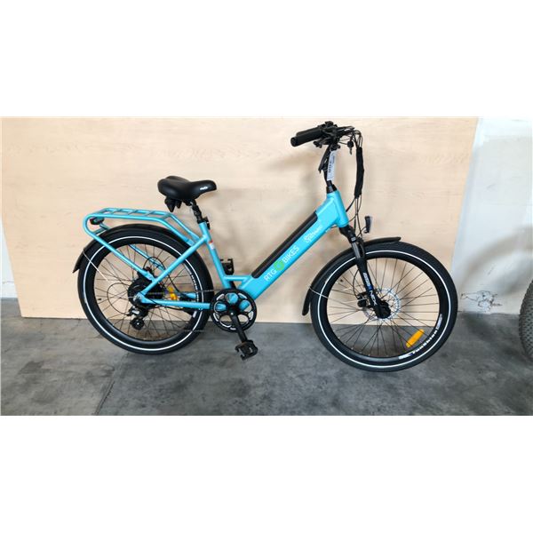 LIGHT BLUE RTG SPARROW 8-SPEED FRONT SUSPENSION ELECTRIC BICYCLE