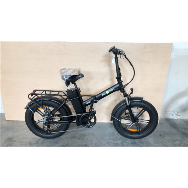 BLACK RTG 500XT FRONT SUSPENSION 7-SPEED FOLDING ELECTRIC FAT TIRE BIKE