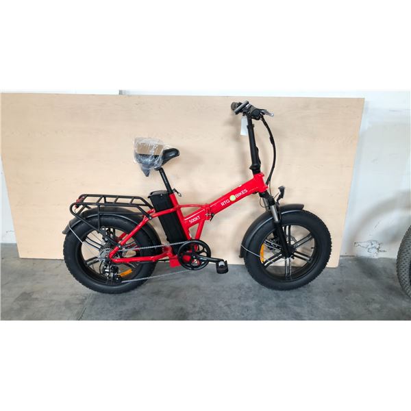 RED RTG 500XT FRONT SUSPENSION 7-SPEED FOLDING ELECTRIC FAT TIRE BIKE-NO KEY