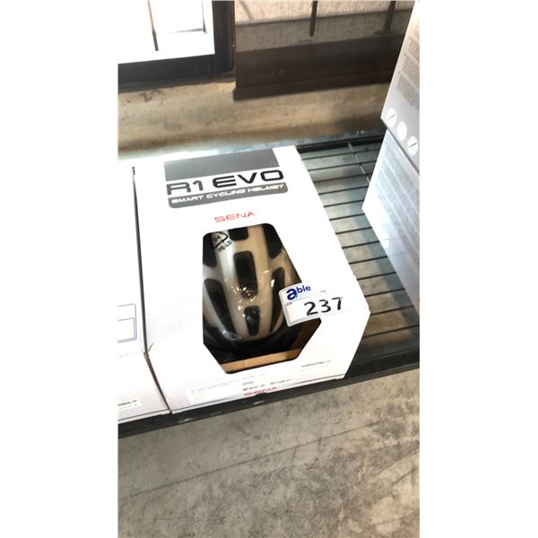 MATTE WHITE SENA SMART R1 EVO CYCLING HELMET W/ BLUETOOTH SIZE SMALL