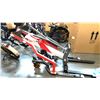 Image 2 : RED/BLACK HYDRAULIC 48V PUSH BUTTON FRONT LOAD LIFT WITH BATTERY AND KEYS *NO CHARGER*