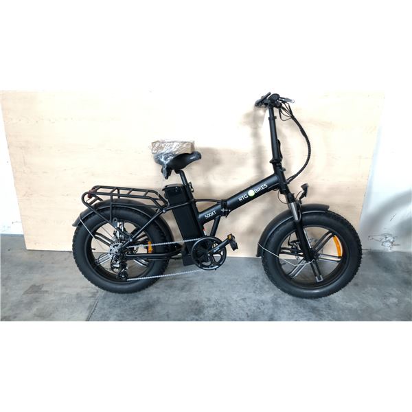 BLACK RTG 500XT FRONT SUSPENSION 7-SPEED FOLDING ELECTRIC FAT TIRE BIKE
