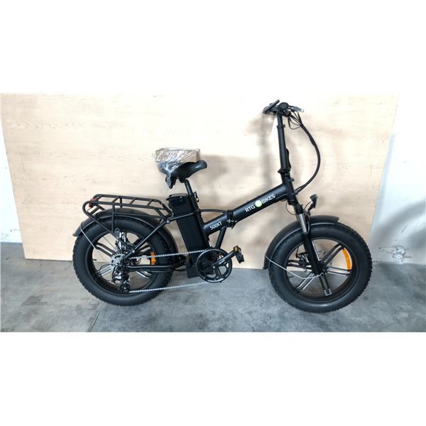 BLACK RTG 500XT FRONT SUSPENSION 7-SPEED FOLDING ELECTRIC FAT TIRE BIKE