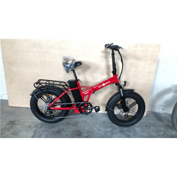 RED RTG 500XT FRONT SUSPENSION 7-SPEED FOLDING ELECTRIC FAT TIRE BIKE - WITH  BATTERY