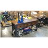 Image 1 : METAL/WOOD INDUSTRIAL 2-TIER MOBILE WORK BENCH W/ 3 DRAWERS AND CONTENTS