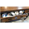 Image 4 : METAL/WOOD INDUSTRIAL 2-TIER MOBILE WORK BENCH W/ 3 DRAWERS AND CONTENTS