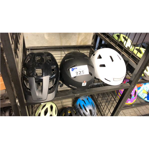 3 BICYCLE HELMETS FROM ABUS, BERN AND XNITO