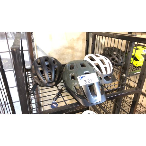 3 BICYCLE HELMETS FROM ABUS AND SENA