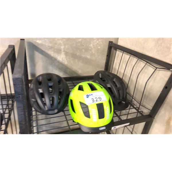 3 BICYCLE HELMETS FROM ABUS AND SENA
