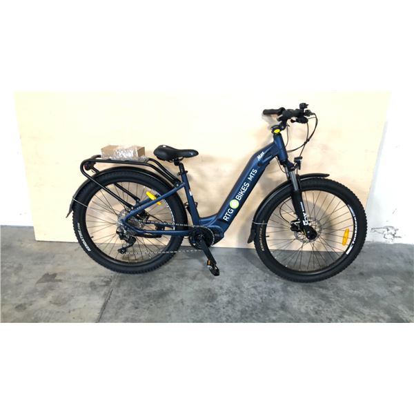 DARK BLUE MTX MAX 9-SPEED ELECTRIC BICYCLE WITH BATTERY, KEYS AND CHARGER