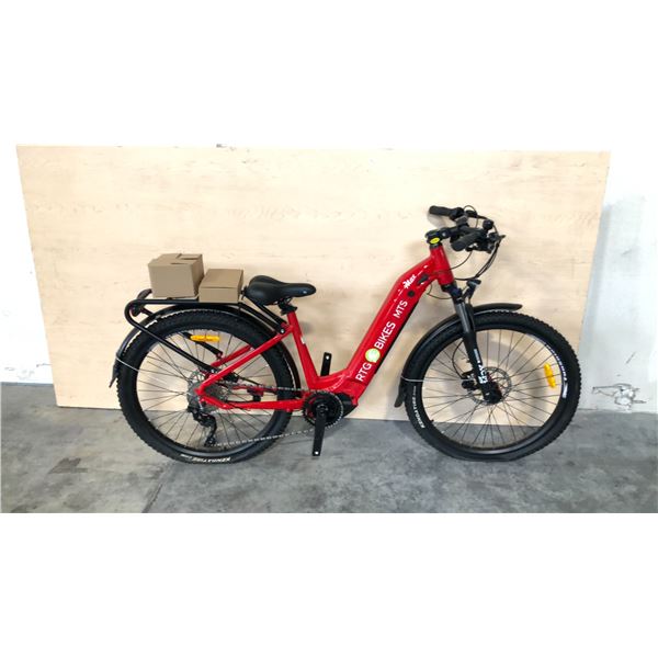 RED MTS MAX 10-SPEED ELECTRIC BICYCLE WITH BATTERY, PEDALS (IN BOX), KEYS AND CHARGER