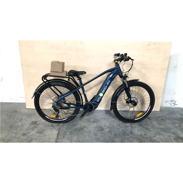 DARK BLUE MTX MAX 10-SPEED ELECTRIC BICYCLE WITH CHARGER, KEYS PEDALS (IN BOX) *WITH BATTERY*