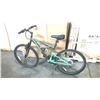 Image 1 : GREY/GREEN HUFFY ROCK CREEK 18-SPEED FULL SUSPENSION MOUNTAIN BIKE