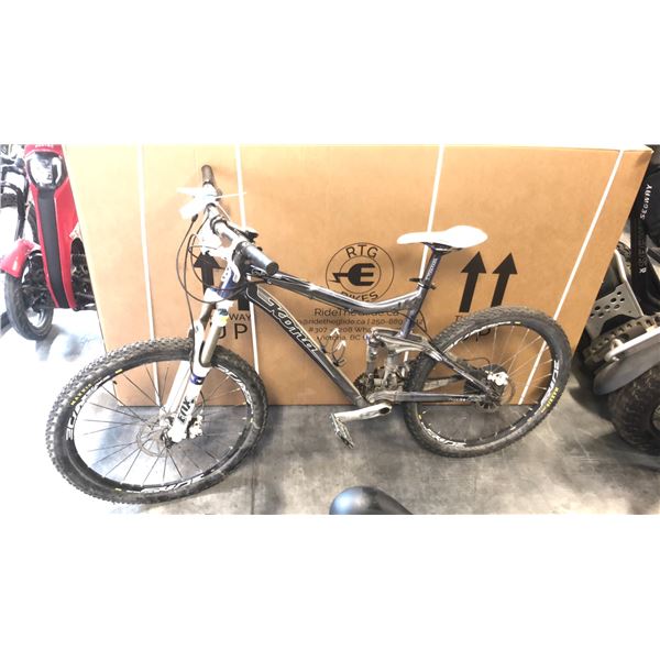 GREY KONA CADABRA FULL SUSPENSION 30-SPEED MOUNTAIN BIKE