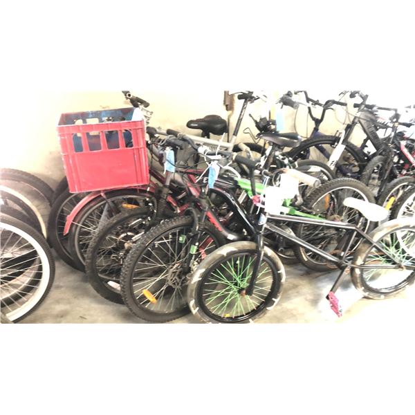 6 ASSORTED BIKES INCL KIDS STUNT BIKE, GREEN KROSS KRANKED, HYPER BOUNDARY TRAIL, ALGONQUIN