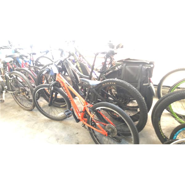 5 ASSORTED BIKES INCL TREK PRECALIBER, MAESTRO FLOATING PIVOT, RALEIGH AND SPECIALIZED CROSSROADS
