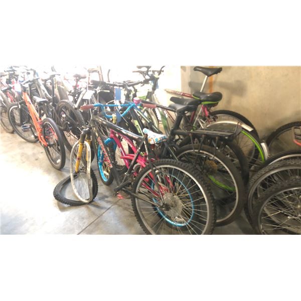 6 ASSORTED BIKES INCL RIDE 5300, PINK KIDS BIKE, GT, UBICYCLE, MOTIV STONE GRINDER MOUNTAIN BIKES