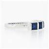 Image 5 : Platinum 1.75 ctw Square Step Cut Blue Sapphire Bar Channel Set 5 Stone Band Rin