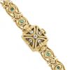 Image 4 : Vintage Gubelin 14mm Watch 18k Yellow Gold Diamond & Emerald Link Bracelet