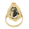 Image 3 : Antique Solid Gold 20x11.8mm Cabochon Prong Moss Agate Solitaire 3D Floral Ring