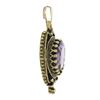 Image 2 : Vintage Victorian Revival 14k Yellow Gold Oval Cut Amethyst Bead Charm Pendant