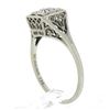 Image 9 : Antique Art Deco Belais 18K Gold Old European Diamond Squared Filigree Work Ring