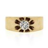 Image 4 : Unisex Antique Victorian 14K Gold 0.43 ctw European Diamond Belcher Solitaire Ri