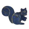 Image 4 : Vintage Sterling Silver Inlaid Set Custom Cut Lapis Lazuli Squirrel Brooch Pin