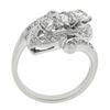 Image 7 : Vintage Platinum 1.95 ctw Large Old European Cut Diamond Bypass Ring w/ Accents