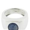 Image 1 : Men's Heavy Platinum 9.01 ctw Gubelin Oval Cabochon Bezel NO HEAT Sapphire Ring