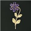 Image 2 : Vintage Allsopp Bliss 14k Two Tone Gold 10.55 ctw Amethyst Large Flower Brooch P