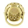 Image 7 : Vintage 14K Yellow Gold Oval Cabochon Opal Solitaire & Pearl Bead Cocktail Ring